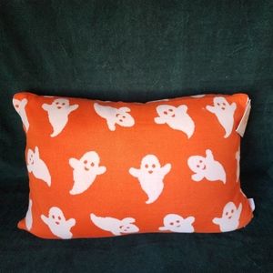 Hallow Home Orange Halloween Ghost Pillow
